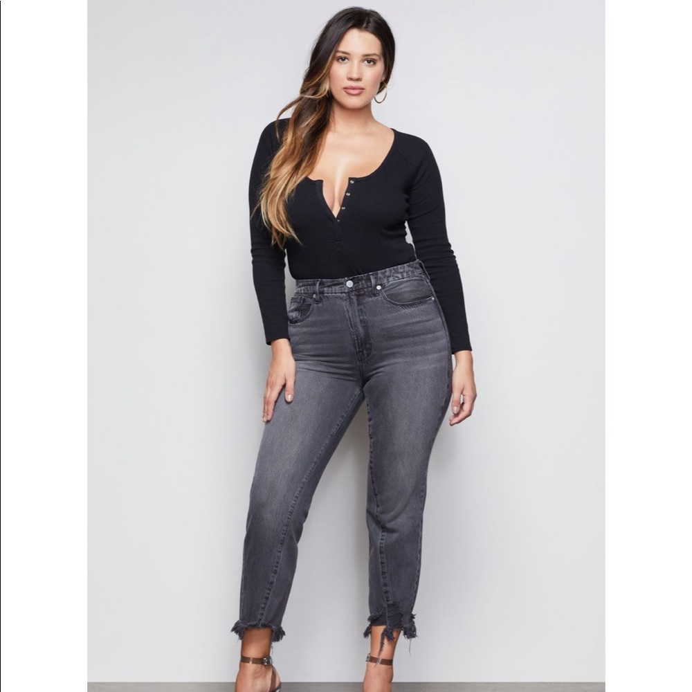 Good American Feel Good Long Sleeve Bodysuit